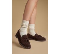 Oasis Bunny Suede Brogue Detail Tassel Loafers