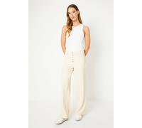 Oasis Women's Button Front Patch Pocket Trouser in Stone | Size: 6