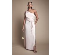 Oasis Women's by Coast One Shoulder Satin Maxi Bridesmaid Dress in Blush | Size: 14 Oasis Blush 14