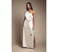 Oasis Women's by Coast One Shoulder Satin Maxi Bridesmaid Dress in Champagne | Size: 14 Oasis Champagne 14