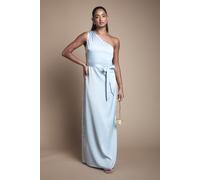 Oasis Women's by Coast One Shoulder Satin Maxi Bridesmaid Dress in Light Blue | Size: 16 Oasis Light Blue 16