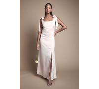 Oasis Oasis by Coast Satin Tie Shoulder Midi Bridesmaid Dress, 10, Blush