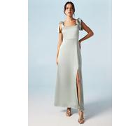 Satin Tie Shoulder Midi Bridesmaid Dress Oasis Sage 16