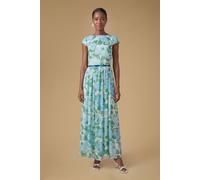 Oasis Women's Cap Sleeve Hydrangea Mesh Maxi Dress | Size: 12