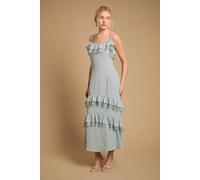 Oasis Women's Cape Detail Ruffle Slip Midaxi Dress in Mint | Size: 10