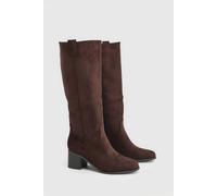Oasis Women's Carrie Faux Suede Block Heel Boots in Coffee | Size: 7