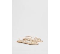 Oasis Women's Clara Faux Leather Strappy Open Toe Flat Sandals in Gold | Size: 7 Oasis Gold 7