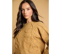 Oasis Women's Cornelli Detail Knitted Jumper in Ochre | Size: XS