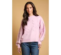 Oasis Women's Cornelli Detail Knitted Jumper in Pink | Size: Medium