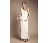 Oasis Women's Corsage One Shoulder Maxi Bridesmaid Dress in Champagne | Size: 10