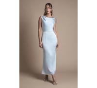 Oasis Women's Cowl Neck Open Back Midi Bridesmaid Dress in Light Blue | Size: 16 Oasis Light Blue 16