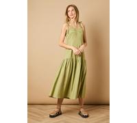 Oasis Women's Cup Detail Halterneck Drop Hem Midaxi Dress in Khaki | Size: 14 Oasis Khaki 14