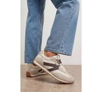 Oasis Women's Daisy Faux Suede Lace Up Trainers in Beige | Size: 3