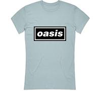 (S, Blue) Oasis Decca Logo Skinny Fit T Shirt