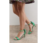 Oasis Women's Dovile Satin Bow Back High Stiletto Heel Sandals in Green | Size: 5 Oasis Green 5