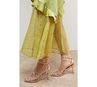 Oasis Women's Dyani Faux Leather Multi Strap High Stiletto Heel Sandals in Gold | Size: 5 Oasis Gold 5