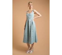 Oasis Women's Embellished Sweetheart Midi Dress in Cornflower Blue | Size: 8