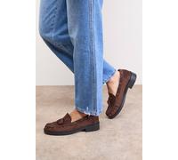 Oasis Women's Estella Faux Suede Boat Shoe Loafers in Chocolate | Size: 5 Oasis Chocolate 5