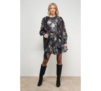 Oasis Women's Flippy Hem Belted Mini Dress | Size: 14 Oasis Multicolor 14
