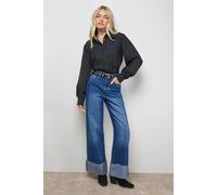 Oasis Women's Floral Embroidered Long Sleeve Blouse in Black | Size: 18