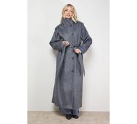 Oasis Women's Funnel Sleeve Detail Belted Coat in Grey | Size: 14 Oasis Grey 14