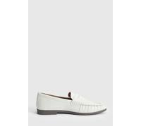 Oasis Women's Grace Faux Leather Grandad Loafers in White | Size: 6 Oasis White 6