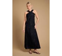 Oasis Women's Halterneck Maxi Dress in Black | Size: 6