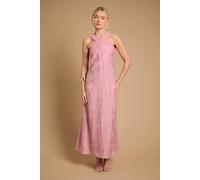 Oasis Women's Halterneck Maxi Dress in Rose Pink | Size: 12 Oasis Rose Pink 12