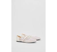 Oasis Women's Harriet Mesh Embellished Mary Jane Flats in White | Size: 4 Oasis White 4