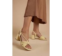 Oasis Women's Heidi Faux Suede Flared Block Heel Strappy Sandals in Yellow | Size: 5