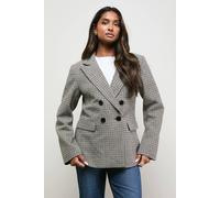Oasis Women's Heritage Check Blazer in Chocolate | Size: 16 Oasis Chocolate 16