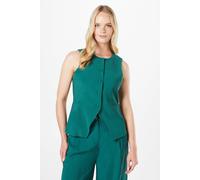 Oasis Women's High Neck Tailored Linen Waistcoat in Teal | Size: 12 Oasis Teal 12