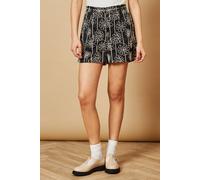 Oasis Women's High Waisted Floral Embroidered Mini Shorts in True Black | Size: 6 Oasis True Black 6