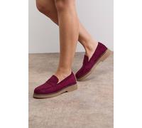 Oasis Women's Isabel Faux Suede Casual Loafers in Wine | Size: 6 Oasis Wine 6