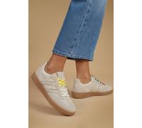 Oasis Women's Jamie Faux Suede Lace Up Trainers in Cream | Size: 7 Oasis Cream 7