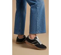 Oasis Women's Jamie Faux Suede Lace Up Trainers in Natural Black | Size: 4 Oasis Natural Black 4