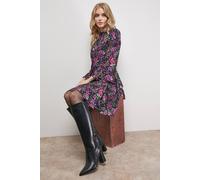 Oasis Women's Jemima Faux Leather High Block Heel Pointed Knee Boots in Black | Size: 4 Oasis Black 4