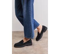 Oasis Women's Kendra Faux Suede Chunky Penny Loafers in Natural Black | Size: 4 Oasis Natural Black 4