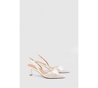 Oasis Kika Mesh Bow Detail Slingback Medium Flared Heel Court Shoes