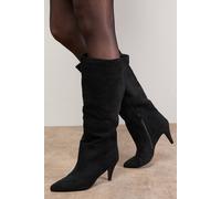 Oasis Women's Kyrene Faux Leather Platform Gaucho High Block Heel Knee Boots in Black | Size: 4 Oasis Black 4