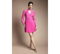 Oasis Women's Lace Bodice Pleat Mini Dress in Rose | Size: 12 Oasis Rose 12