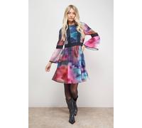 Oasis Women's Lace Trim Fluted Sleeve Mini Prom Dress | Size: 10 Oasis Multicolor 10