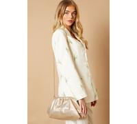 Oasis Women's Liora Faux Leather Ruched Large Clutch Bag in Gold Oasis Gold One Size
