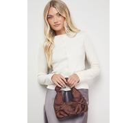 Oasis Women's Liv Bow Detail Grab Bag in Chocolate Oasis Chocolate One Size