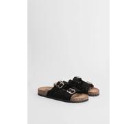 Oasis Women's Lorleese Lace Double Boucle Footbed Sandals in Natural Black | Size: 5 Oasis Natural Black 5