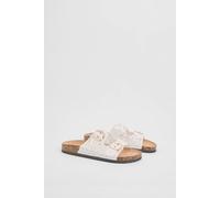 Oasis Women's Lorleese Lace Double Boucle Footbed Sandals in White | Size: 4 Oasis White 4