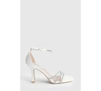 Oasis Women's Magnolia Diamante Strappy High Heel Sandals in White | Size: 7