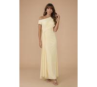 Oasis Women's Mesh Drop Shoulder Bridesmaid Dress in Butter | Size: 18