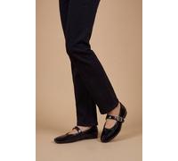 Oasis Mia Faux Cracked Leather Mary Jane Flats