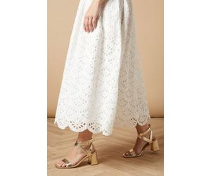 Oasis Women's Millie Covered Buckle Medium Block Heeled Sandals in Gold | Size: 5 Oasis Gold 5